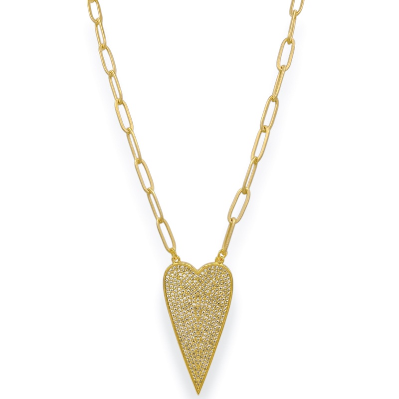 Virtue Taking My Heart Paper Clip Chain Necklace