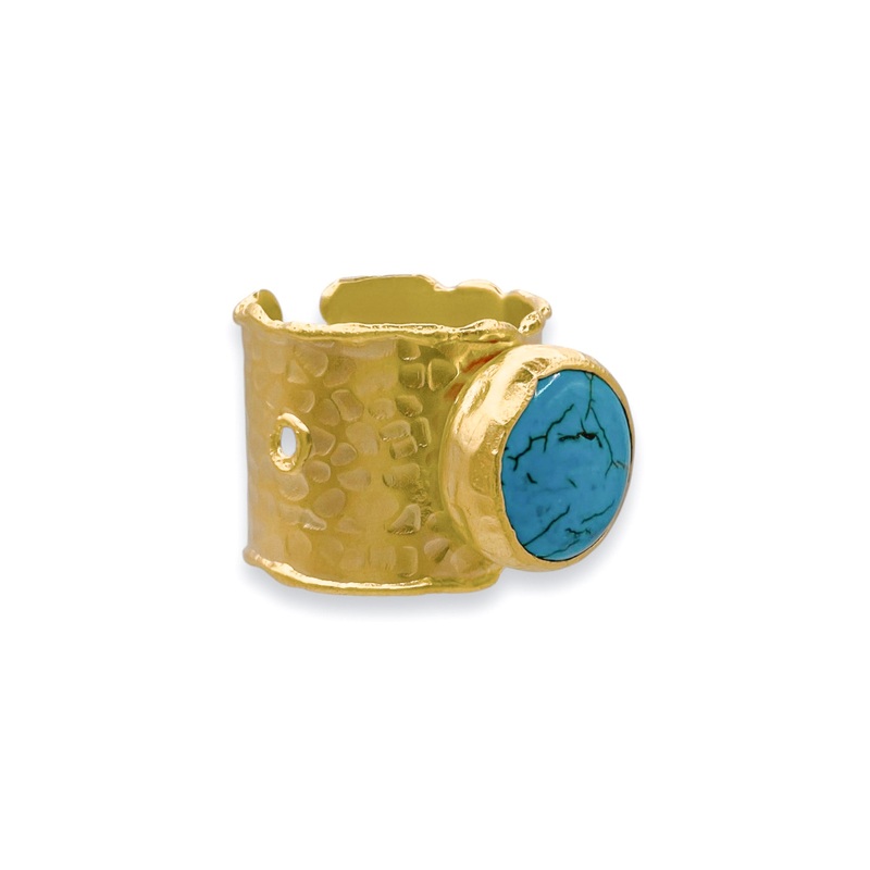 Virtue The Lucy Turquoise Luxe Pearl Cuff Ring
