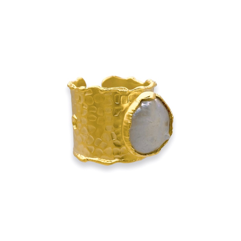 Virtue The Lucy White Luxe Pearl Cuff Ring – FINAL SALE