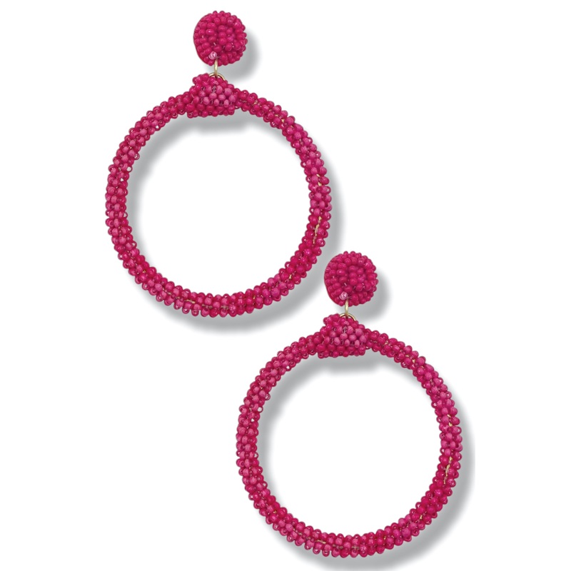 Full Of Hope Fuchsia Beaded Earrings *Final Sale*