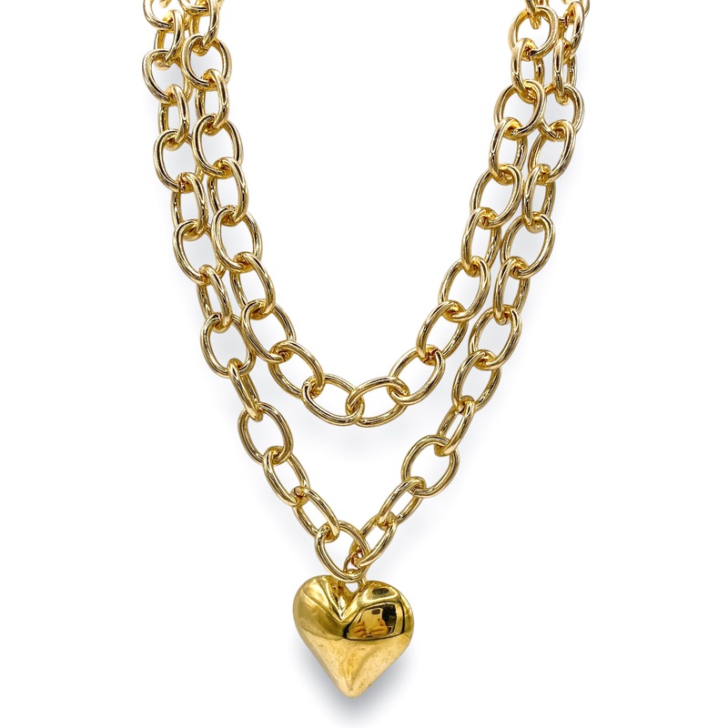 Stole My Heart Gold Layered Necklace