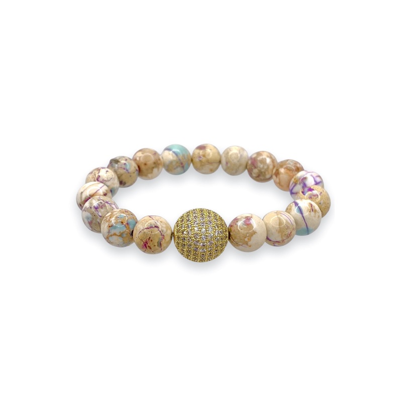 Virtue Brave Enough Natural Mosaic Beaded Bracelet