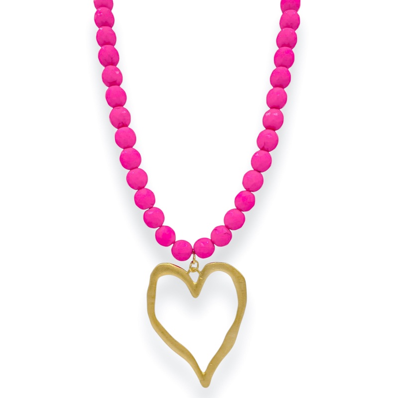 Virtue Full Hearts Pink Necklace