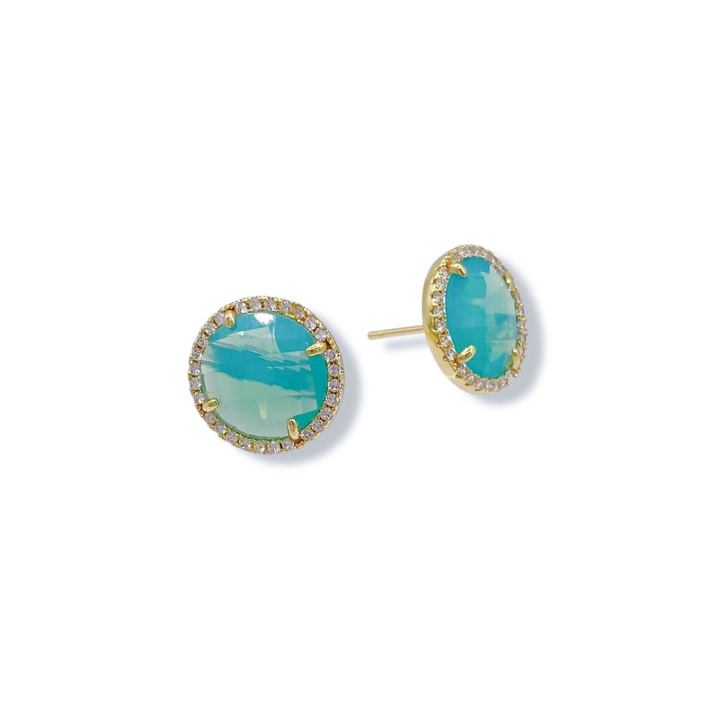 Virtue Kikki Aqua Stud Earrings