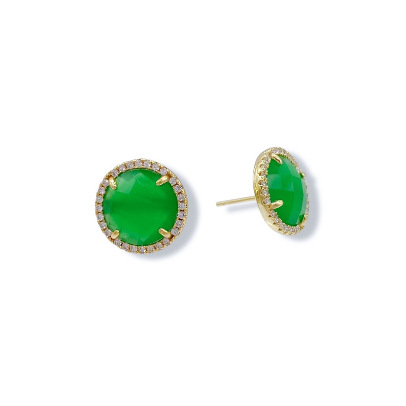 Virtue Kikki Kelly Green Stud Earrings