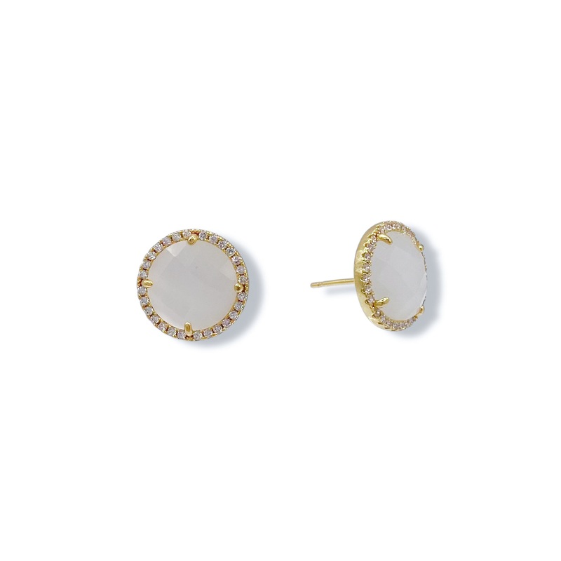 Virtue Kikki White Stud Earrings – FINAL SALE