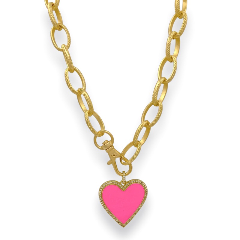 Virtue Lots Of Love Hot Pink Heart Necklace – FINAL SALE