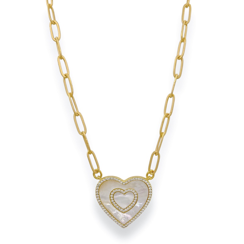 Virtue Mother of Pearl Heart Necklace
