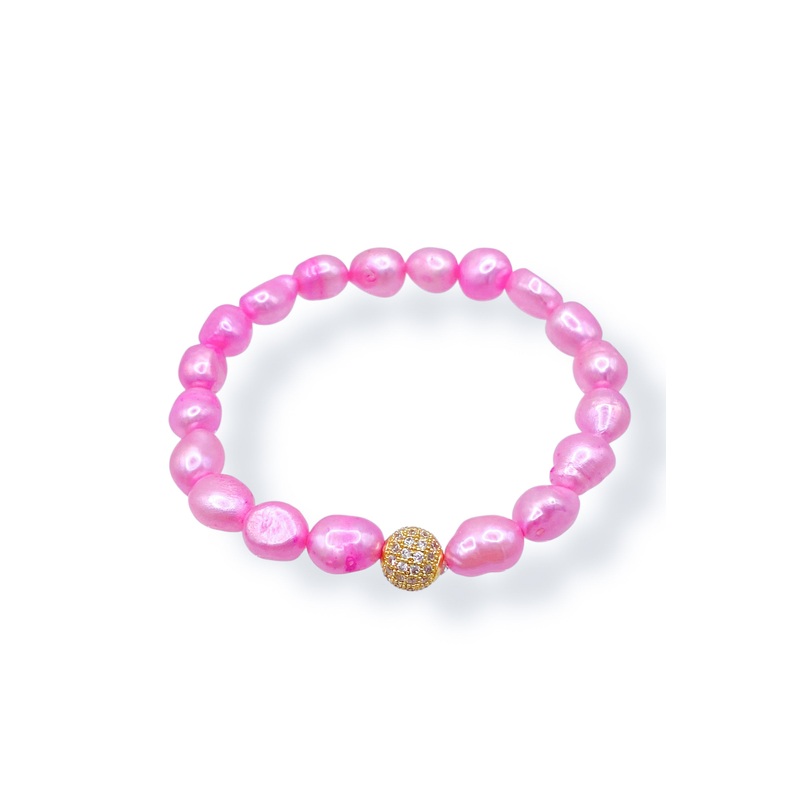 Virtue Tables Turned Flamingo Pearl Beaded Bracelet