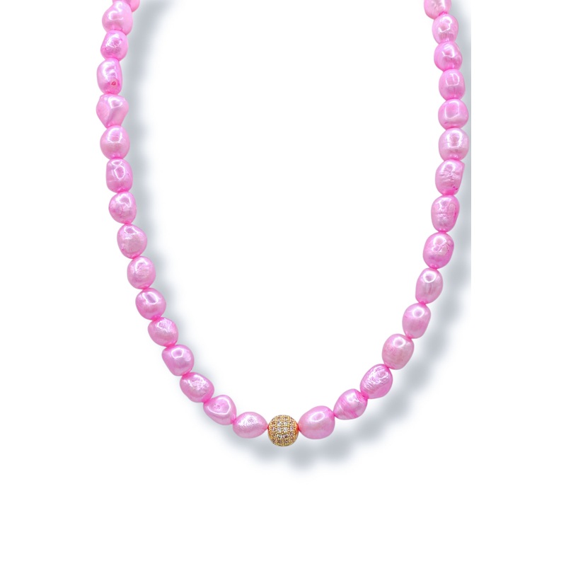 Virtue Tables Turned Flamingo Pearl Beaded Necklace – FINAL SALE