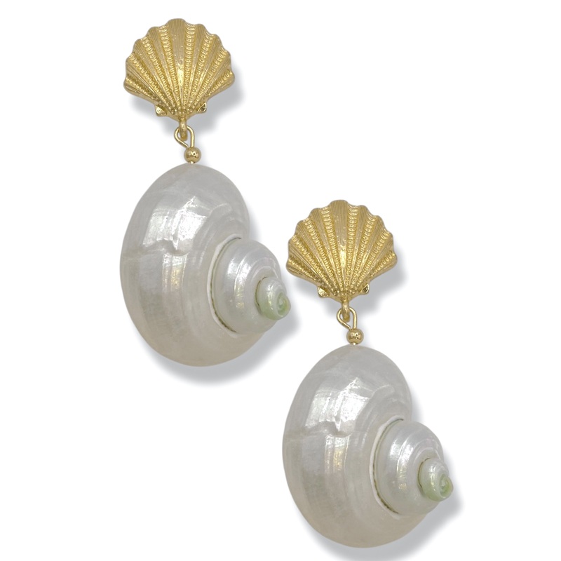 Calling Out Shell & Conch Shell Dangle Earrings