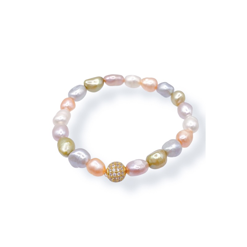 FINAL SALE Virtue Tables Turned Champagne Multi Pearl Beaded Bracelet
