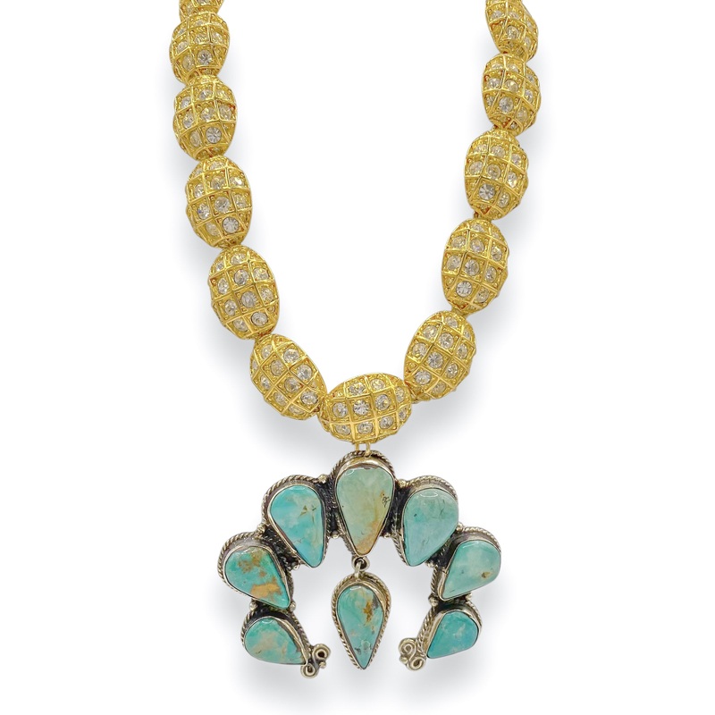 Made In The Deep South 1960s Turquoise Horseshoe Necklace