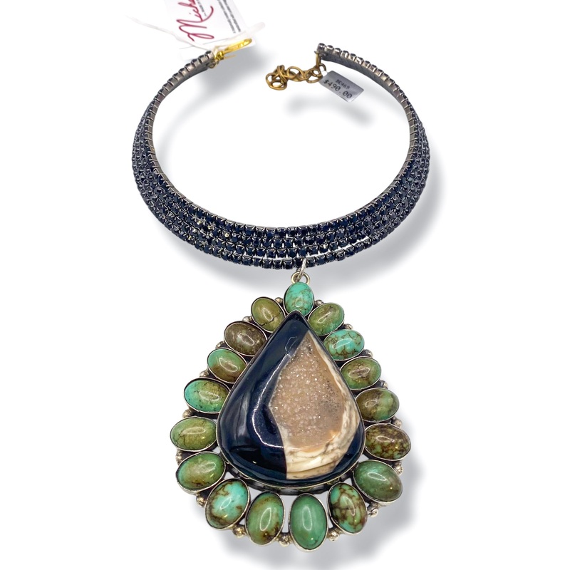 Made In The Deep South 1970s Agate & Turquoise 1970s Necklace