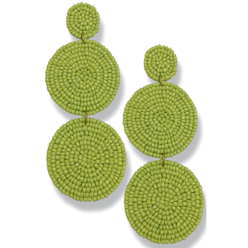 Make It Rain Seed Bead Tier Disk Earrings