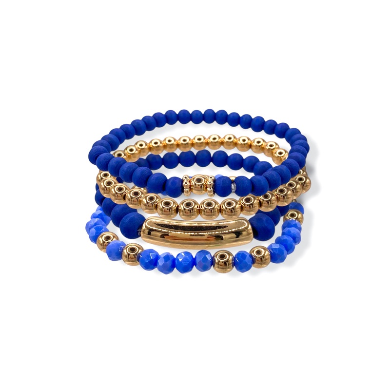 On The Run Royal Blue Beaded Bracelet Set *Final Sale*
