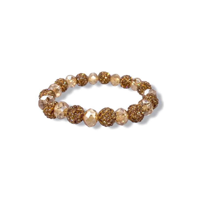 Poppy Glass & Pave Bead Stretch Bracelet – FINAL SALE