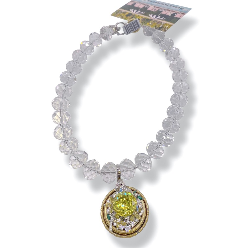 Rockstar In Rome Crystal Necklace W/ Broach