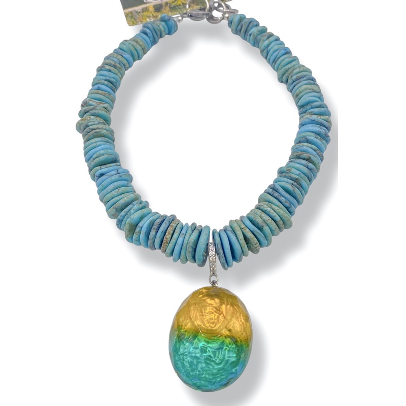 Rockstar In Rome Faceted Tourmaline Turquoise Necklace