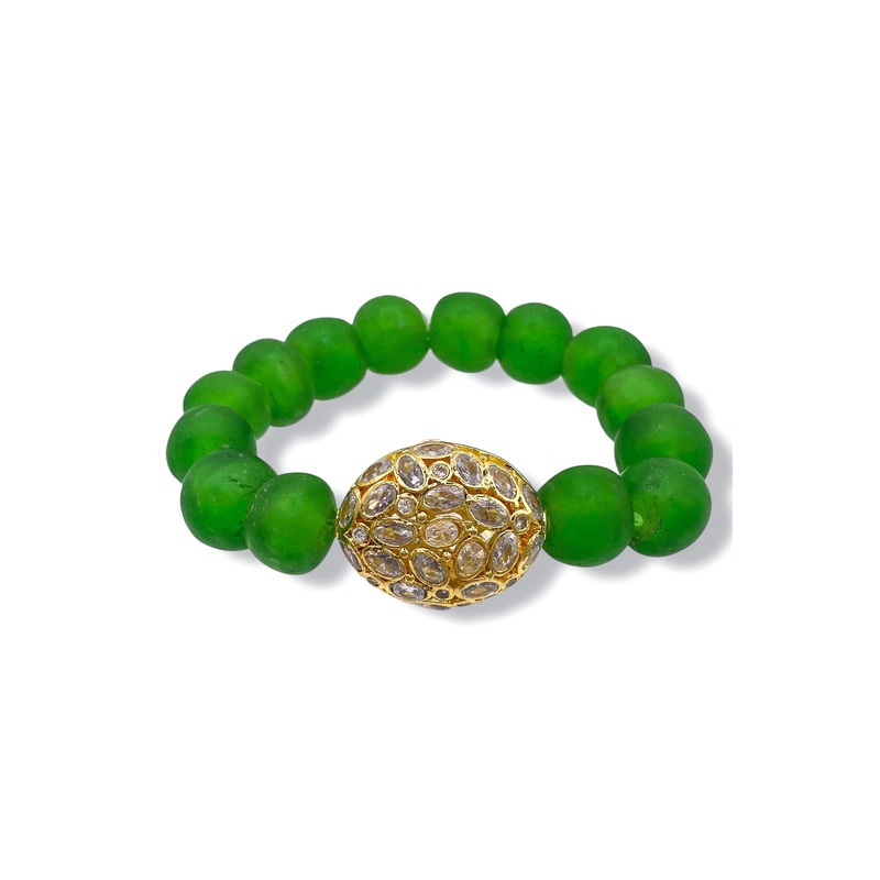 Virtue The Princess Emerald Glass Luxe Beaded Bracelet – FINAL SALE
