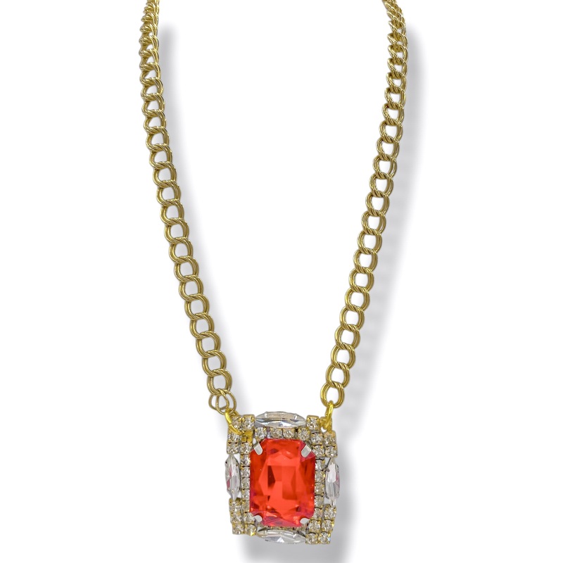 Made In The Deep South 1960s Czech Button 1960s Chain Necklace