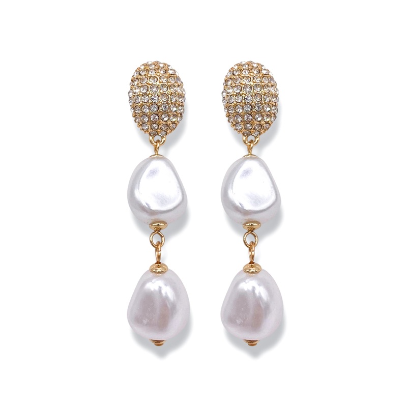 Major Break Pave & Pearl Earrings