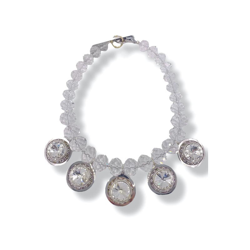 Rockstar In Rome Button Discs Crystal Necklace