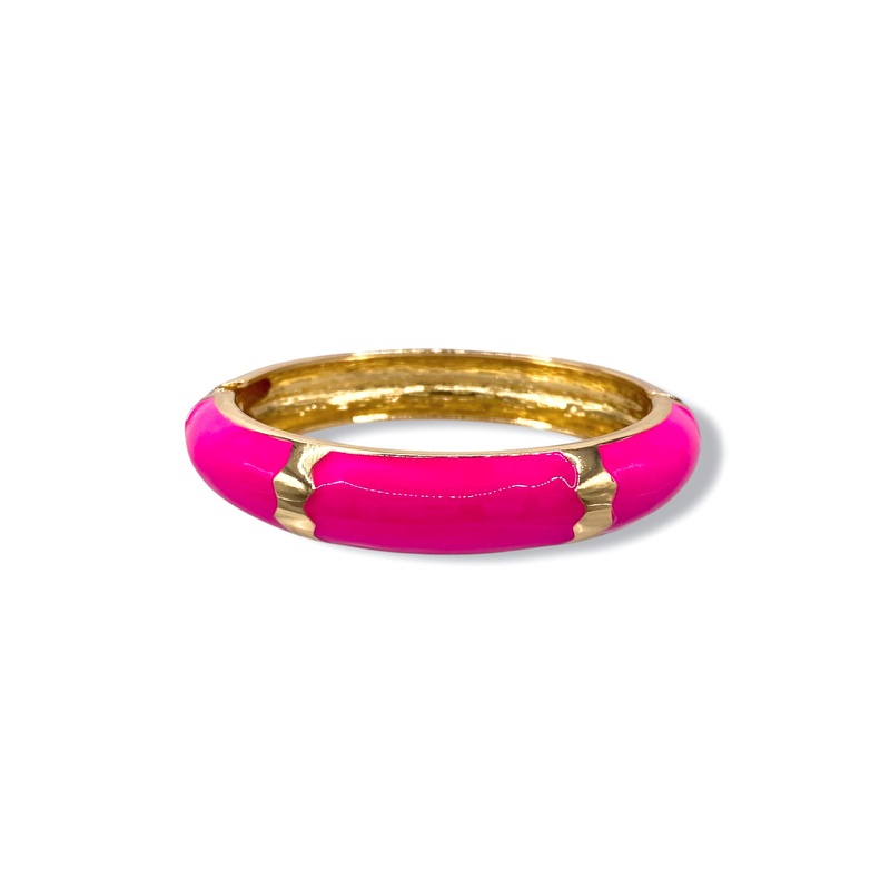 Time Again Enamel Hinged Bangle Bracelet