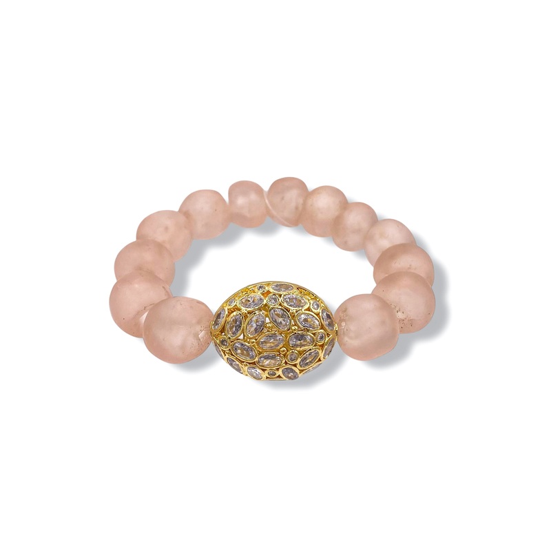 Virtue The Princess Blush Glass Luxe Beaded Bracelet – FINAL SALE