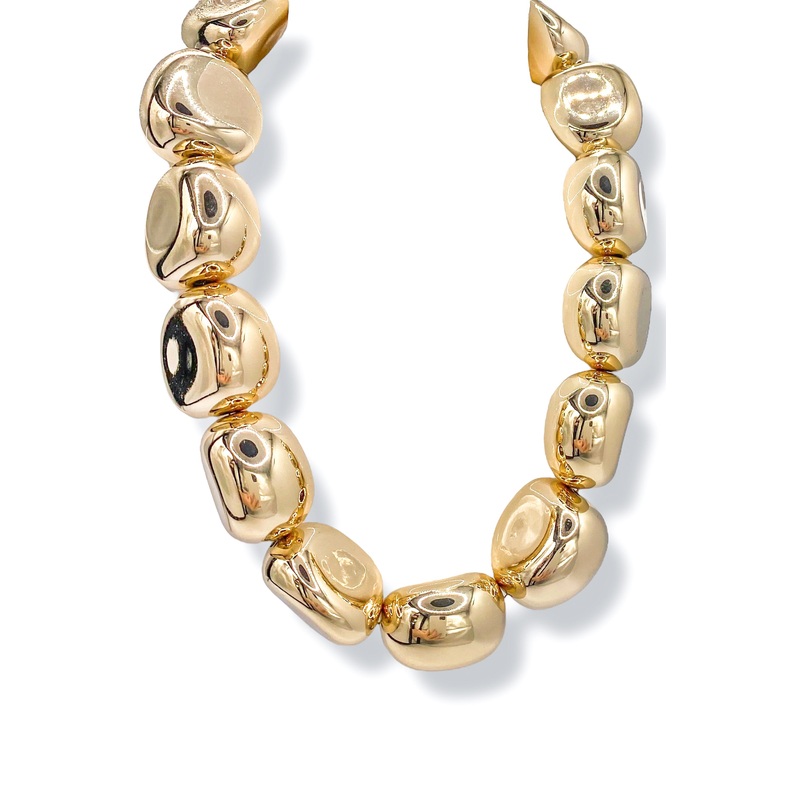 Chunky Gold Nugget Statement Necklace