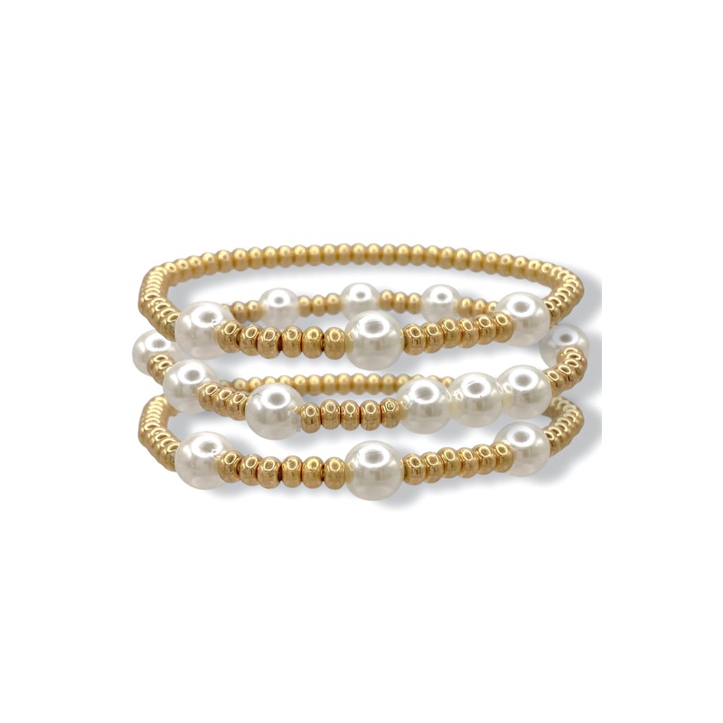 Looking For You Gold Pearl Bracelet Set *Final Sale*