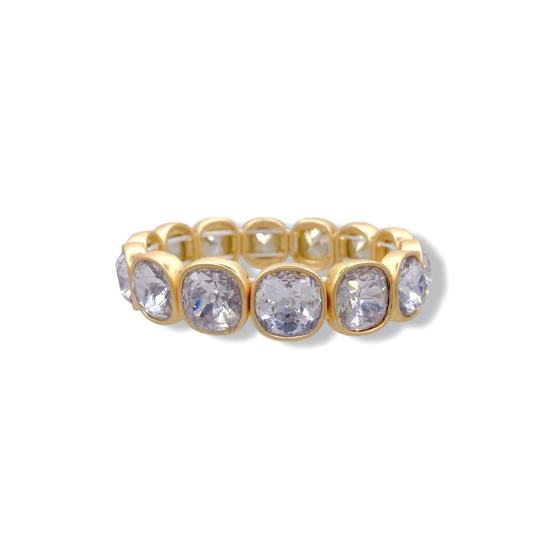 Point Across Clear Cushion Cut Crystal Bracelet