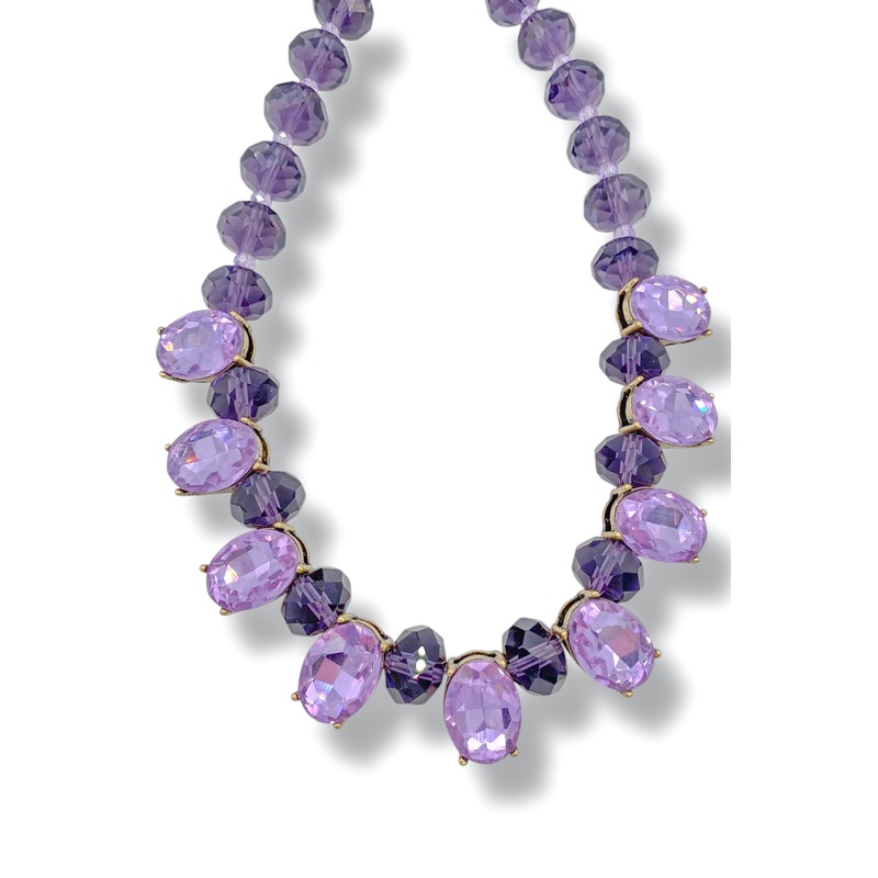 Rockstar In Rome Gold Plated Alexandrite Stones Chandelier Crystal Necklace