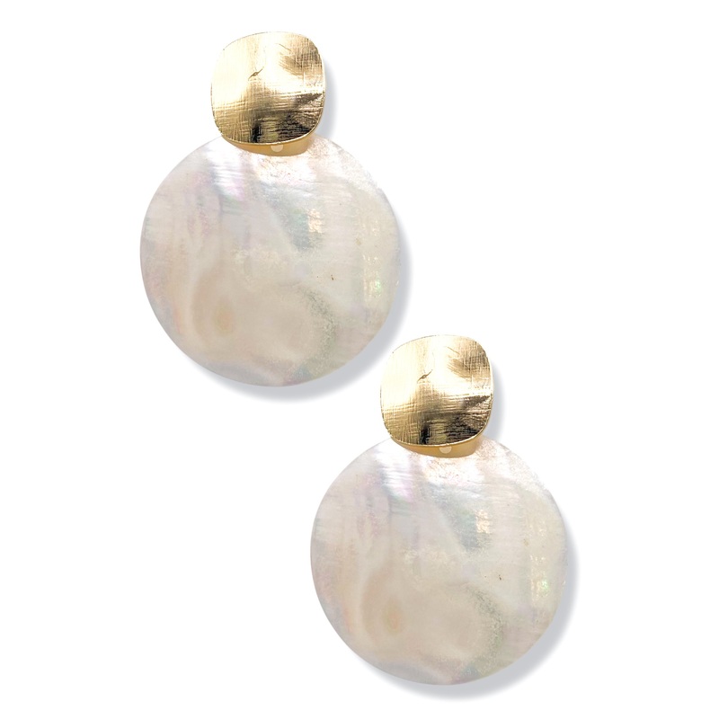 Sloane Gold Square & Shell Earrings