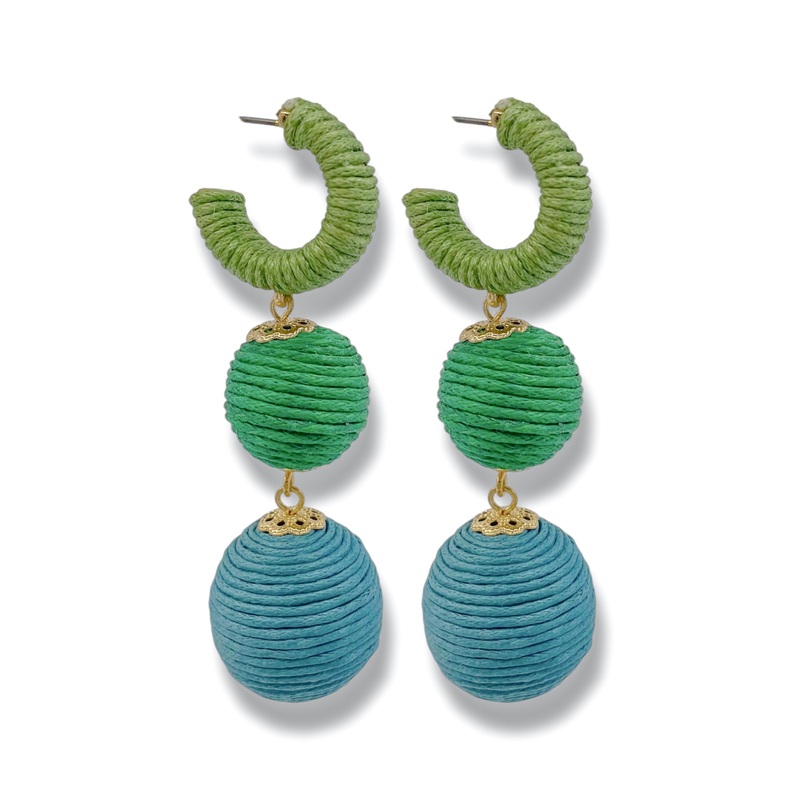 The Blues Raffia Dangle Earrings