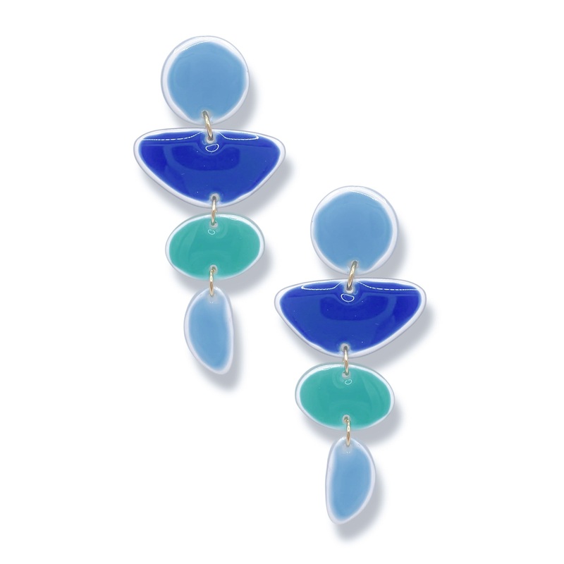Throwing Pebbles Resin Dangle Earrings