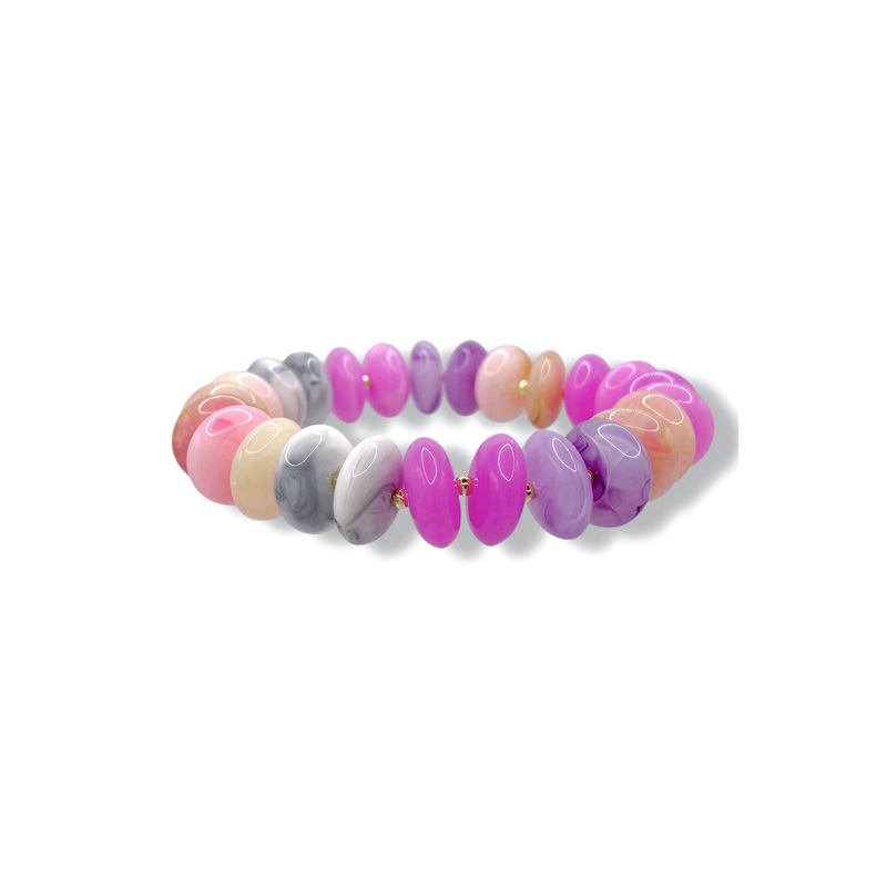 True Story Disk Bracelet|Pink/Multi