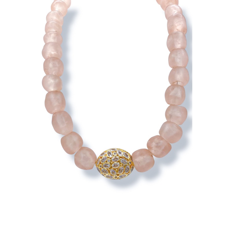 Virtue The Duchess Blush Glass Beaded Luxe Necklace
