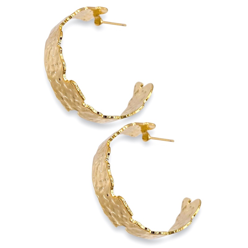 DOORBUSTER – Turn Of Events Gold Hoop Earrings