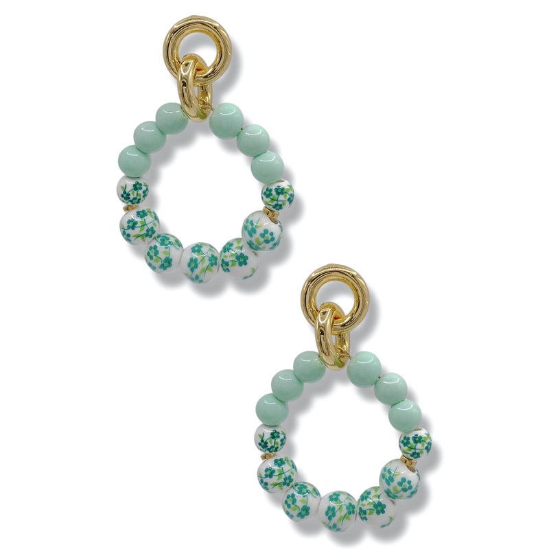 Floral Feels Ceramic Ball & Link Earrings – FINAL SALE