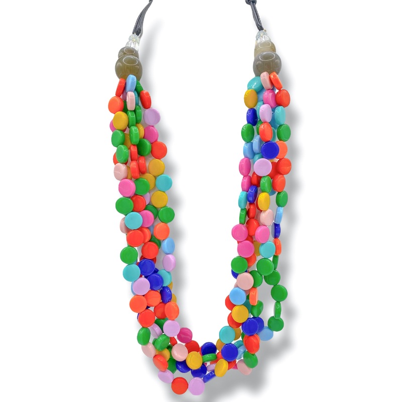 In A Cluster Acrylic Disc Cord Necklace