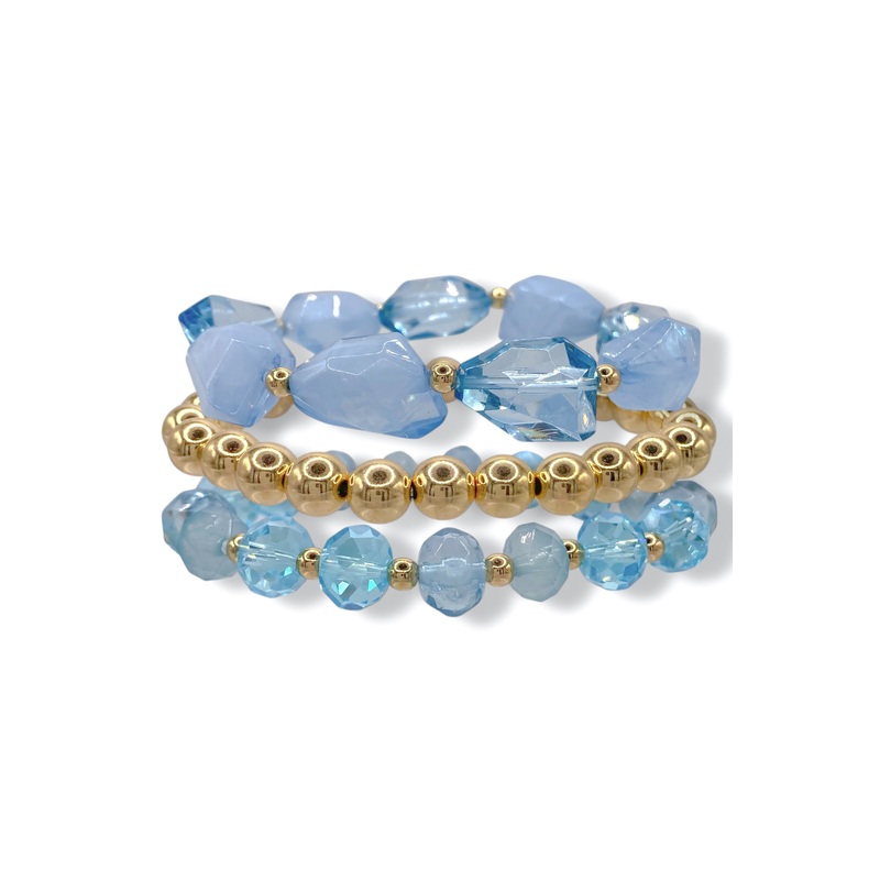 Keeping Count Blue Beaded Bracelet Set