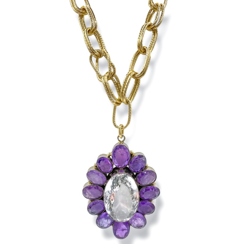 Made In The Deep South 1970s Quartz & Amethyst 1960s Necklace
