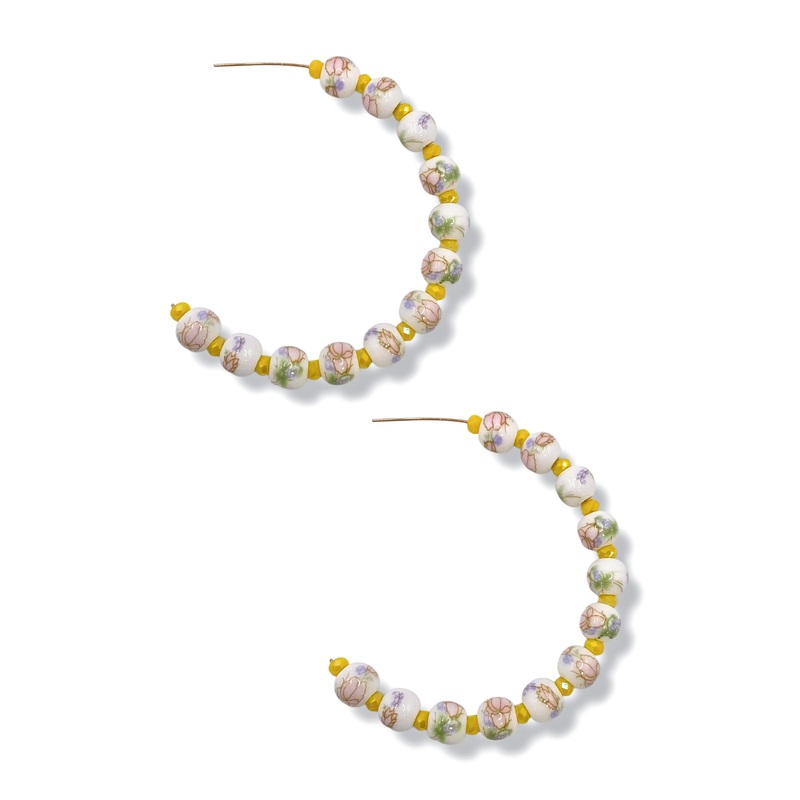 Neely Ceramic Ball Hoop Earrings *Final Sale*