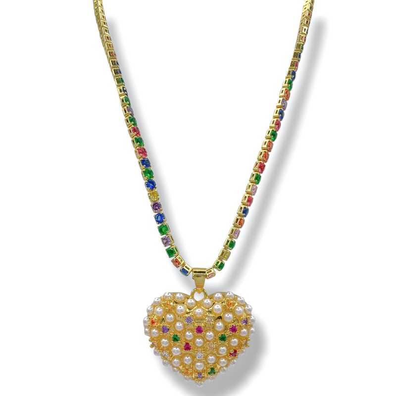 Treasure Jewels Glowing Heart Of Pearls Necklace – FINAL SALE