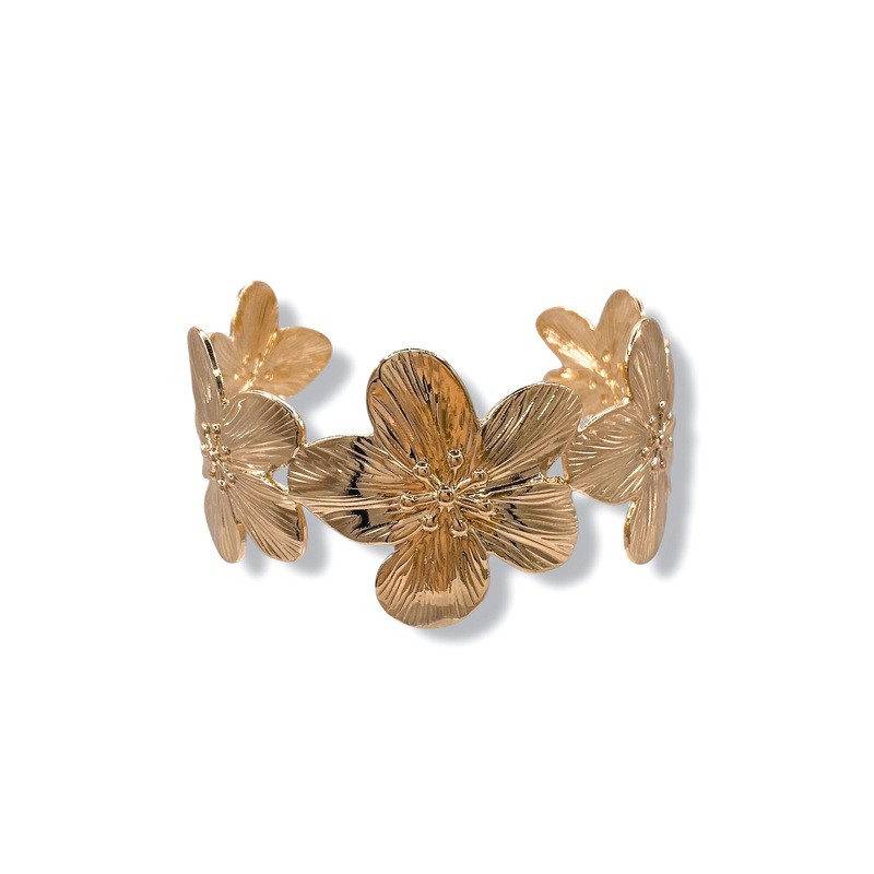 Annabel Flower Textured Cuff Bracelet – FINAL SALE