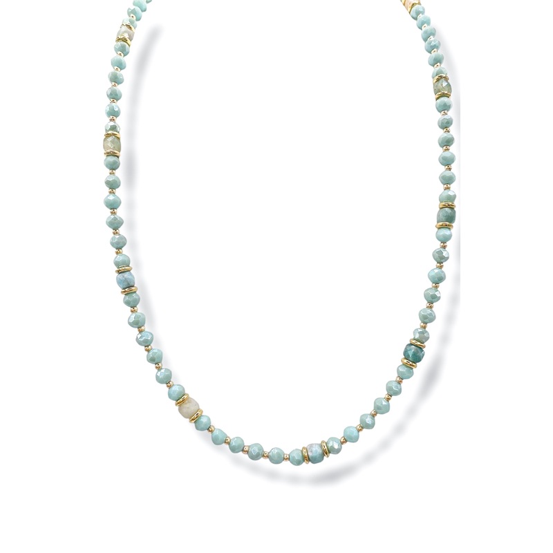 Belle Beaded Choker Necklace|Mint