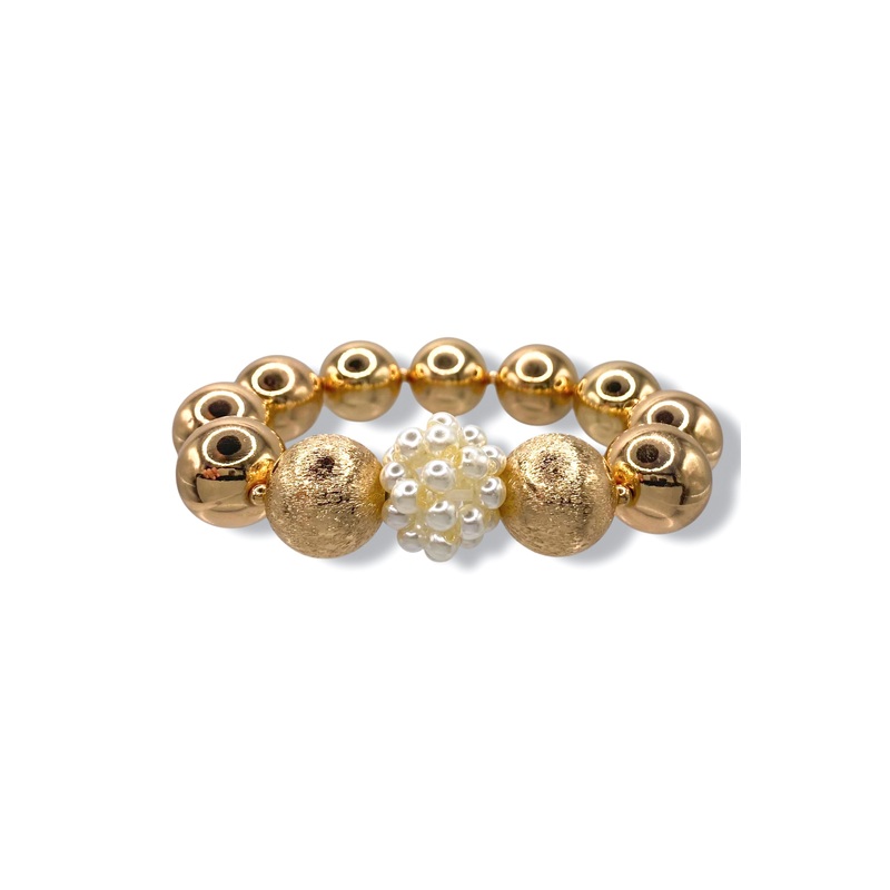 Lillian Pearl Metal Ball Bracelet