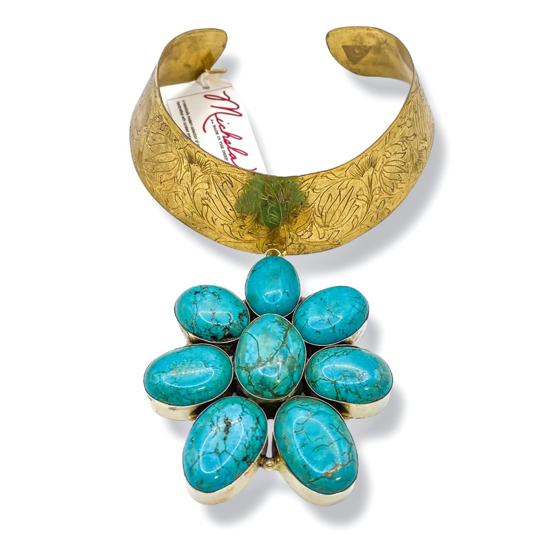 Made In The Deep South 1960s Turquoise 1960s Choker Necklace