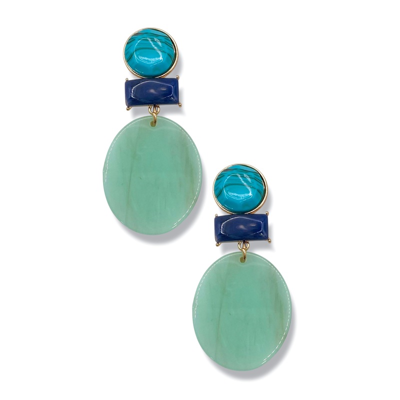 Addie Blue Multi Shape Drop Earrings